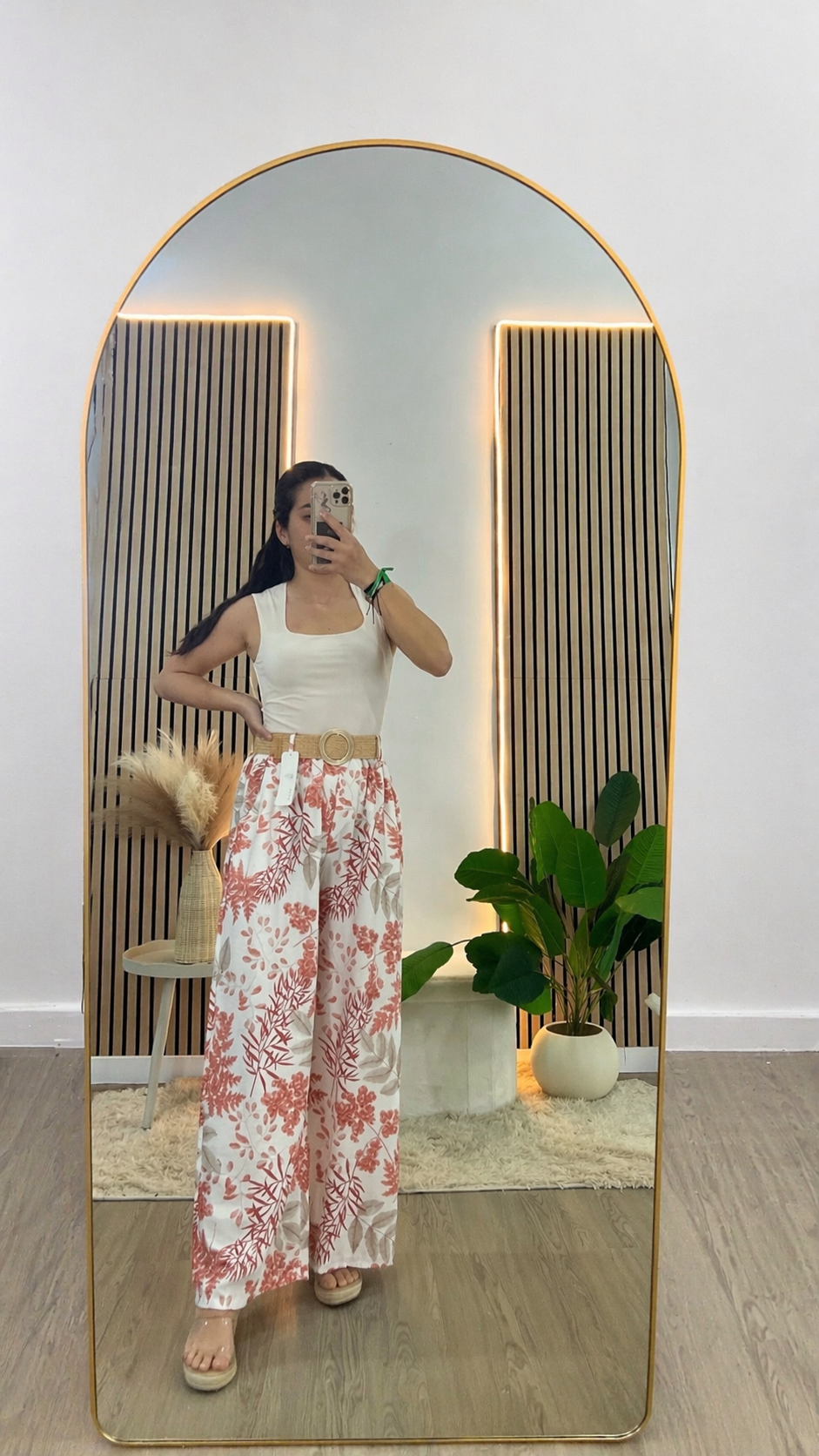 Pantalón estampado flores
