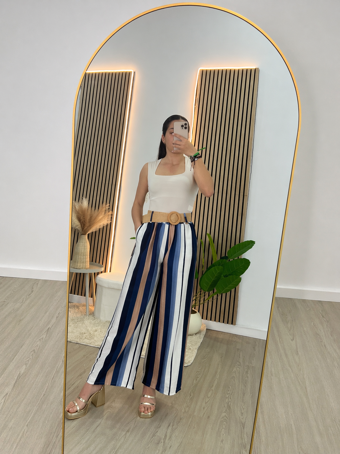 Pantalón rayas azul