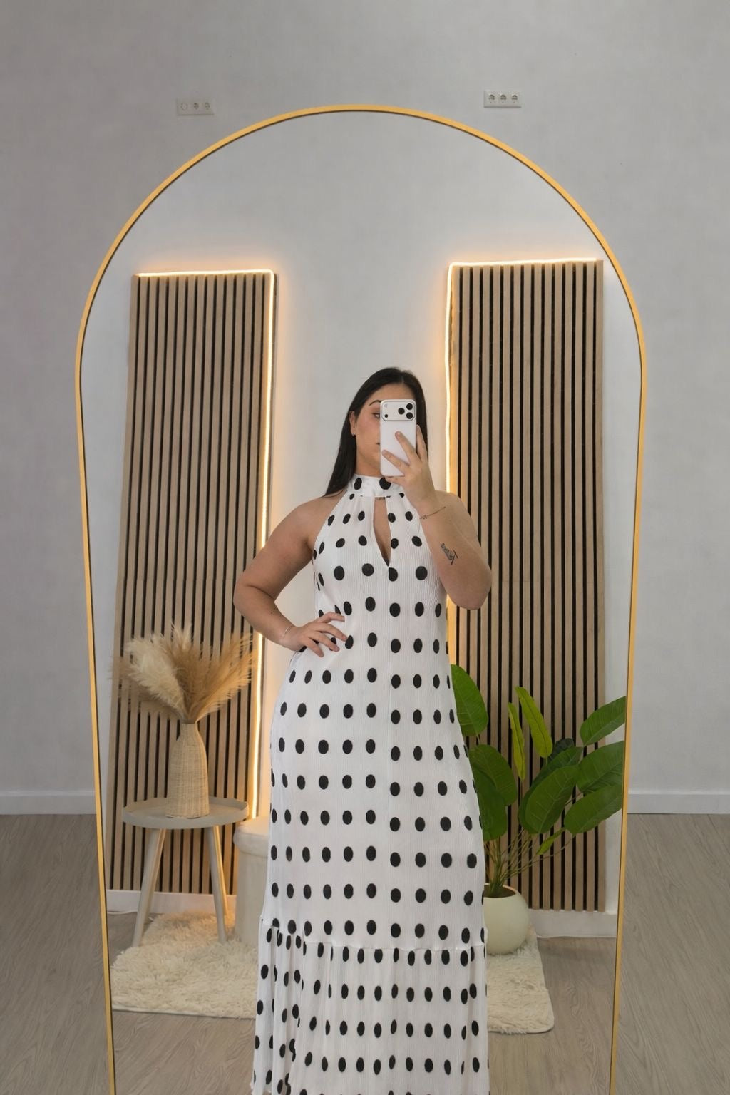 Vestido lunares blanco