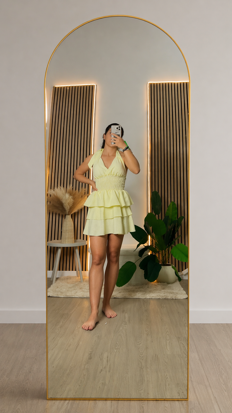 Vestido amarillo volantes
