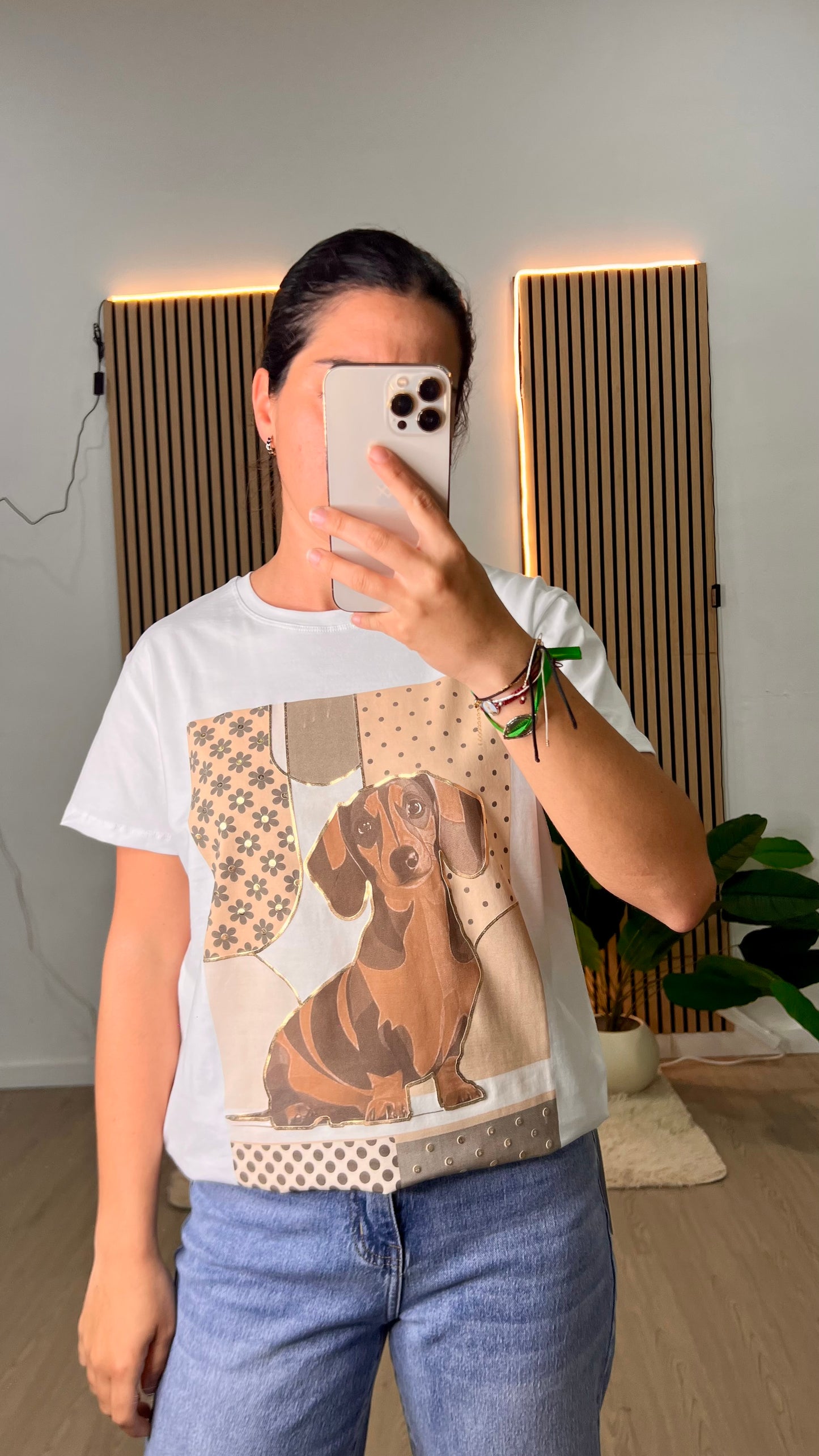 Camiseta perro estampada
