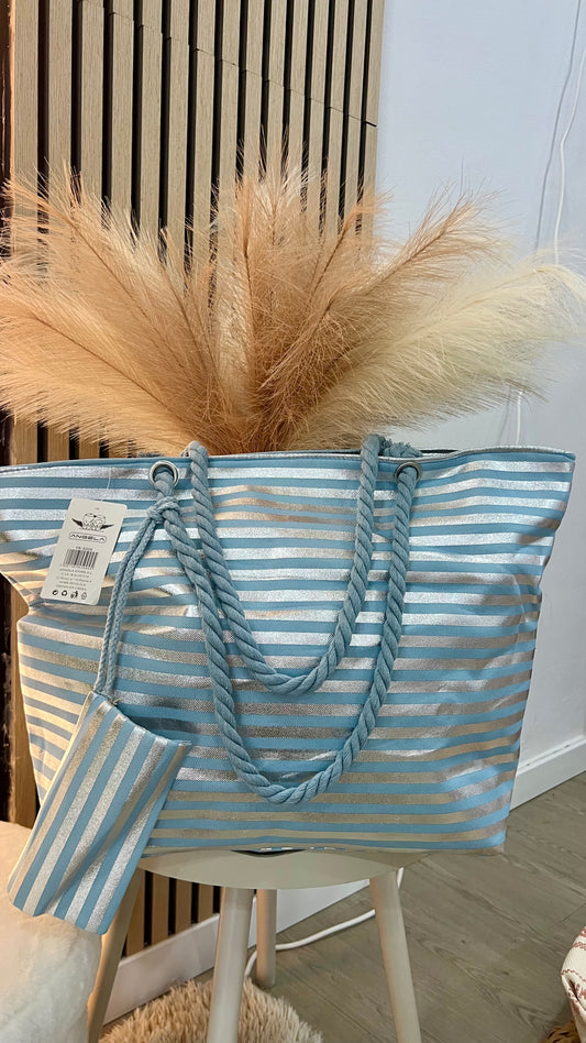 Bolso rayas azul