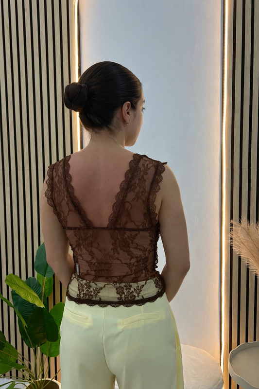 Top lencero marrón