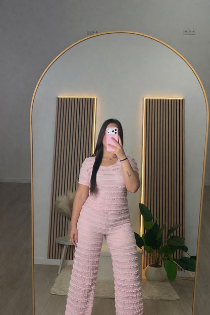 Conjunto rosa volantitos