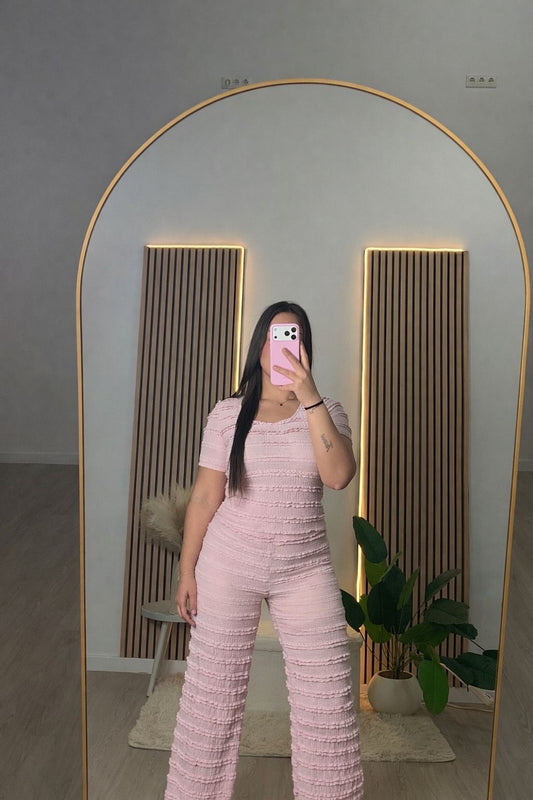 Conjunto rosa volantitos