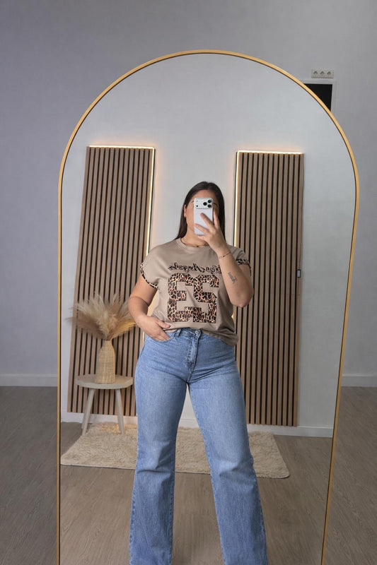 Camiseta número leopardo