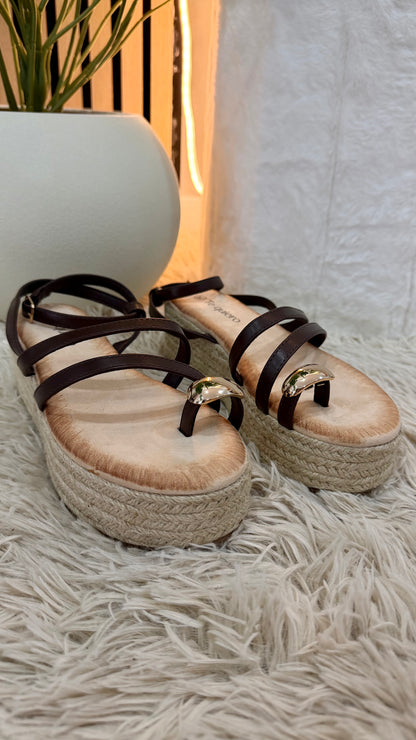 Sandalia Plataforma Alma Gold